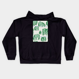 Fairisle Shetland Ponies - Green Kids Hoodie